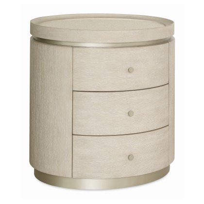 Malibu - 3 Drawer Oval Bedside Table
