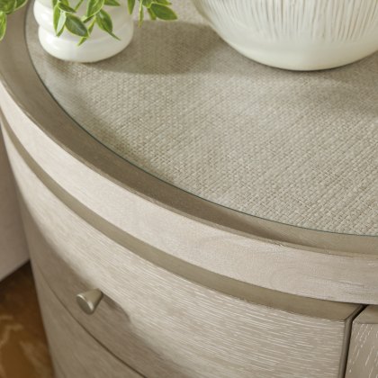 Malibu - 3 Drawer Oval Bedside Table