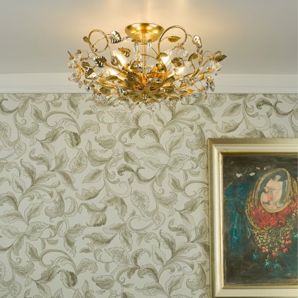 English Heritage - Audley End 5 Light Semi-Flush Gold Leaf