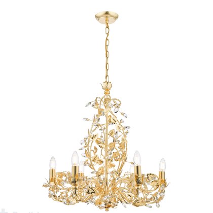 English Heritage - Audley End 6 Light Pendant Gold Leaf