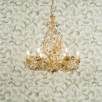 English Heritage - Audley End 6 Light Pendant Gold Leaf