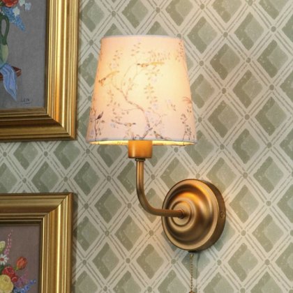 English Heritage - Belsay Hall Wall Light Antique Bronze With Shade