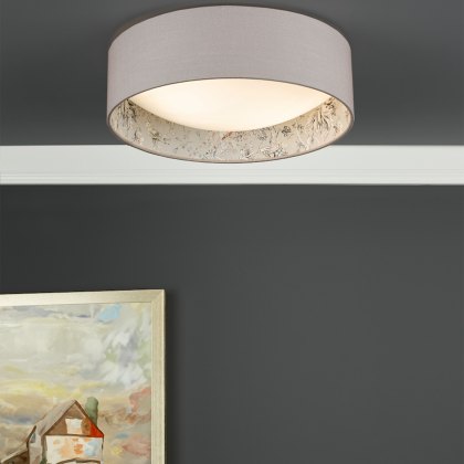 English Heritage - Birch 2 Light Flush Taupe and Multi Coloured