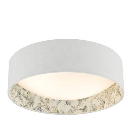 English Heritage - Delft 2 Light Flush Ivory and Multi Coloured