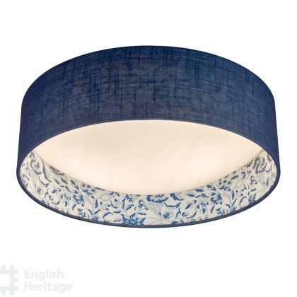 English Heritage - Down House 2 Light Flush Blue and Multi Coloured