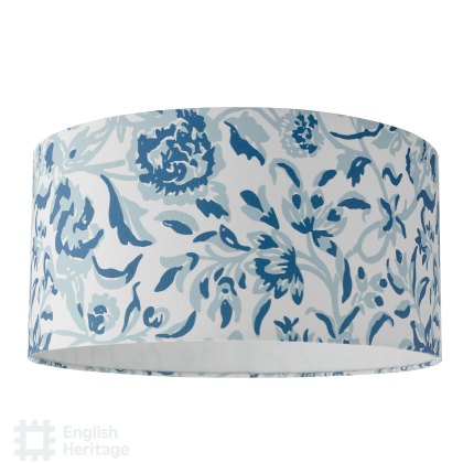 English Heritage - Down House Blue Cotton Drum Shade 40cm