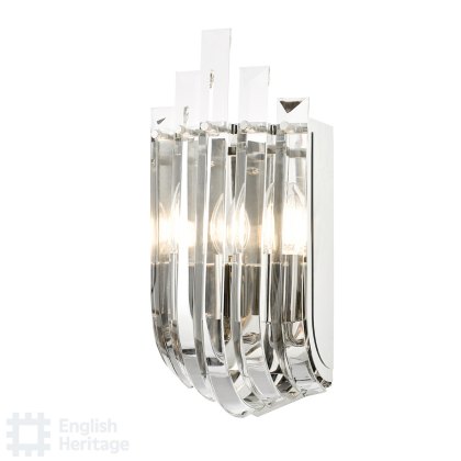 English Heritage - Eltham 2 Light Wall Light Polished Nickel and Crystal