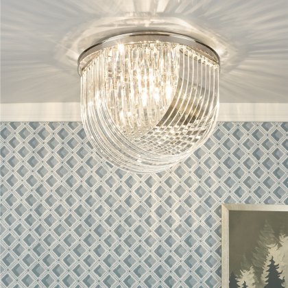 English Heritage - Eltham 4 Light Flush Polished Nickel and Crystal