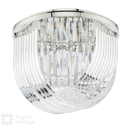 English Heritage - Eltham 4 Light Flush Polished Nickel and Crystal