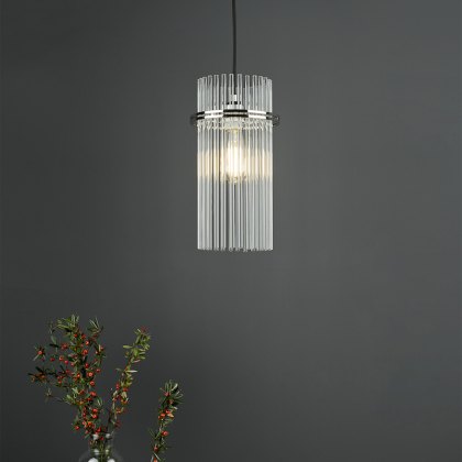 English Heritage - Eltham Pendant Polished Nickel and Glass