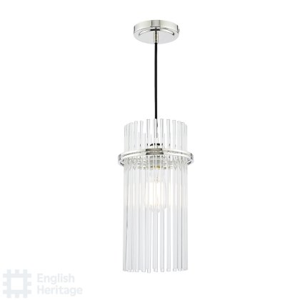 English Heritage - Eltham Pendant Polished Nickel and Glass