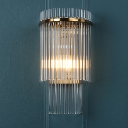 English Heritage - Eltham Wall Light Antique Gold and Glass