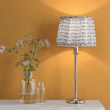 English Heritage - Marble Hill Table Lamp Polished Nickel With Shade