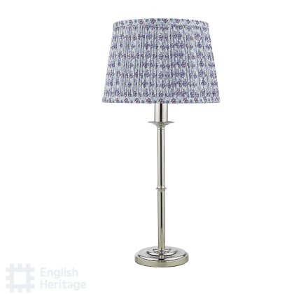 English Heritage - Marble Hill Table Lamp Polished Nickel With Shade