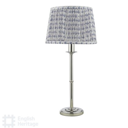 English Heritage - Marble Hill Table Lamp Polished Nickel With Shade
