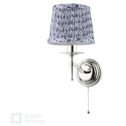 English Heritage - Marble Hill Wall Light Polished Nickel With Shade