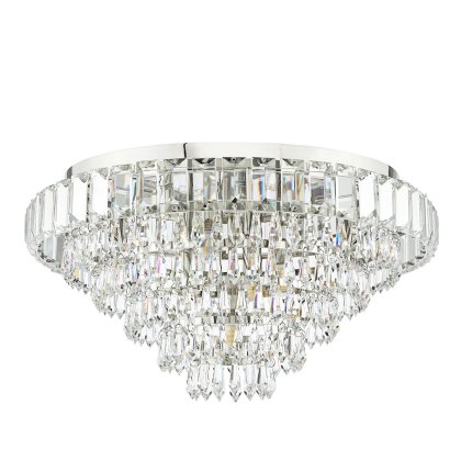 English Heritage - Osborne House 7 Light Flush Polished Nickel and Crystal