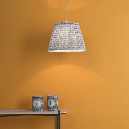 English Heritage - St John Street Blue Cotton Empire Shade (35cm)