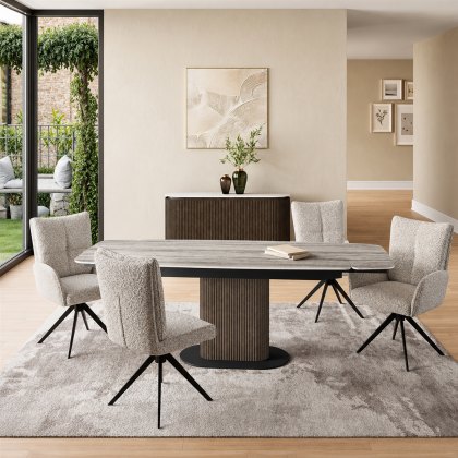 Modena - Ivory Grey Travertine Ceramic Sideboard