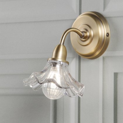 Laura Ashley - Kerswell Wall Light Matt Antique Brass and Glass