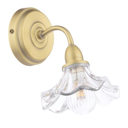 Laura Ashley - Kerswell Wall Light Matt Antique Brass and Glass