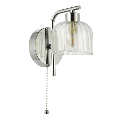 Dar - Forseti Bathroom Wall Light Polished Chrome and Glass IP44