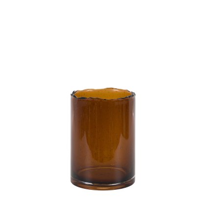 Accessories - Edged Cut Glass Vase Brown Small Accessories - Edged Cut Glass Vase Brown Small