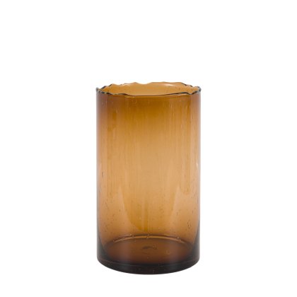 Accessories - Edged Cut Glass Vase Brown Large Accessories - Edged Cut Glass Vase Brown Large