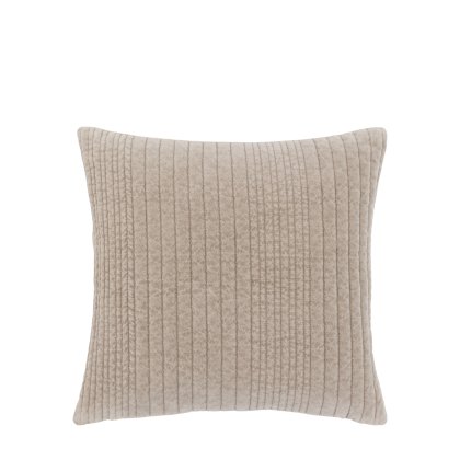 Cushions - Cotton Velvet Stitched Cushion Taupe