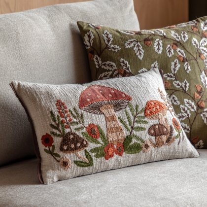 Cushions - Mushroom Embroidered Cushion