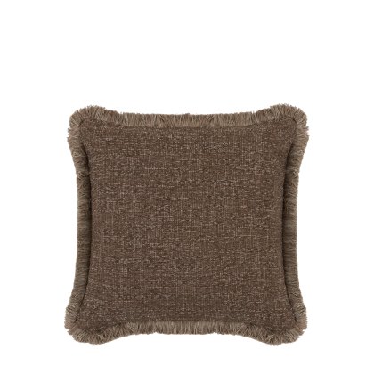 Cushions - Solenne Fringe Cushion Mocha Cushions - Solenne Fringe Cushion Mocha