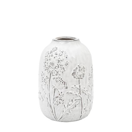 Accessories - Meadow Embossed Ceramic Vase Stone (Large)