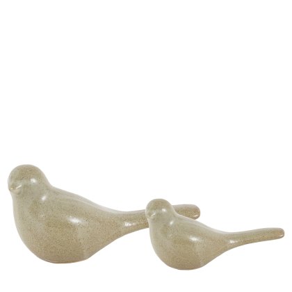 Accessories - Rustic Bird Sculpture Fennel Green Set of 2
