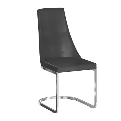 Mia - Dining Chair (Black Faux Leather)