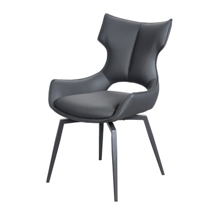 Raffaello - Swivel Dining Chair (Grey Faux Leather)