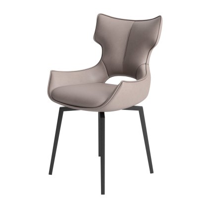 Raffaello - Swivel Dining Chair (Taupe Faux Leather)