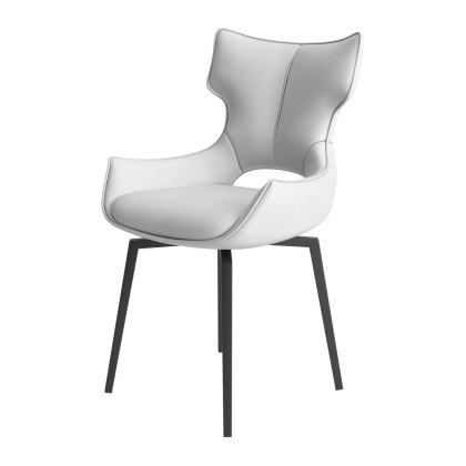 Raffaello - Swivel Dining Chair (White Faux Leather)