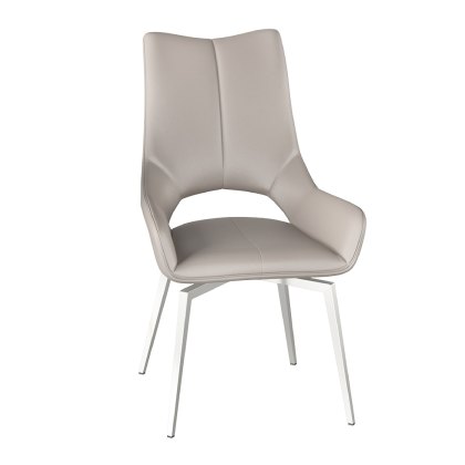 Spinello - Swivel Dining Chair (Taupe Faux Leather)