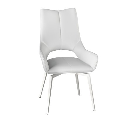 Spinello - Swivel Dining Chair (White Faux Leather)