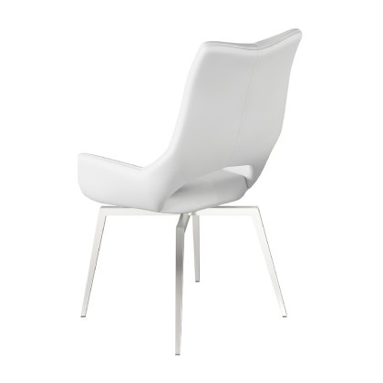 Spinello - Swivel Dining Chair (White Faux Leather)