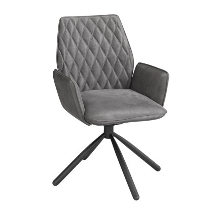ZZZZanetti - Swivel Dining Chair (Dark Grey Fabric)ZZZ