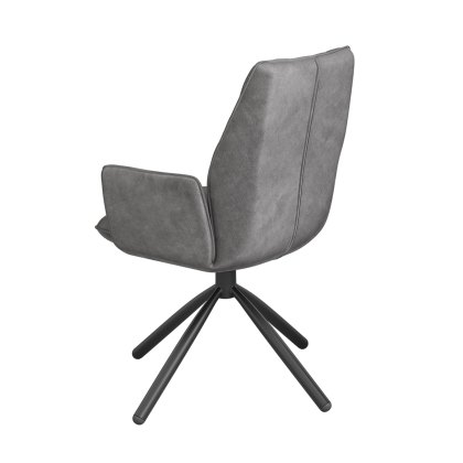 Zanetti - Swivel Dining Chair (Dark Grey Fabric)