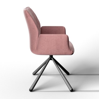 Zanetti - Swivel Dining Chair (Pink Fabric)