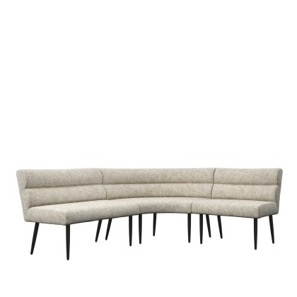 Abbott - Curved Corner Bench Set (Champagne Fabric)