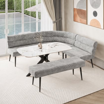 Abbott - Backless Bench (Grey Fabric)