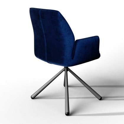 Zanetti - Swivel Dining Chair (Blue Fabric)