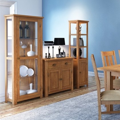 Bridgend - Glazed Display Cabinet (Oak)