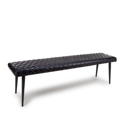 Austin - Bench 160cm (Black Leather)