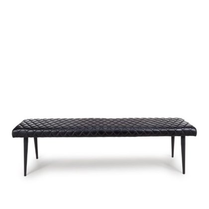 Austin - Bench 160cm (Black Leather) Austin - Bench 160cm (Black Leather)