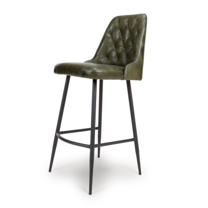 Bradley - Bar Stool (Green Buffalo Leather)